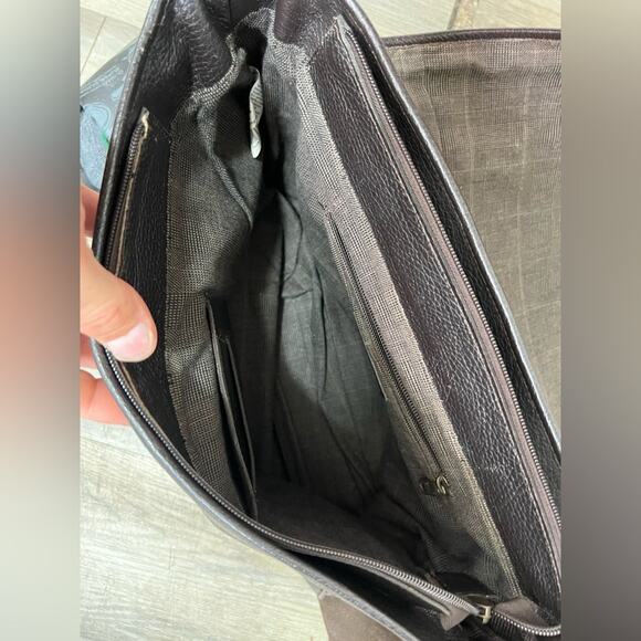 Arturo Calle Genuine Espresso Leather Shoulder Bag Cross Body Made In Columbia - Picture 9 of 11